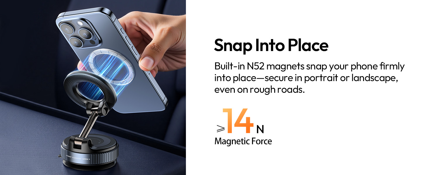 ULANZI Upgraded Smartphone Vacuum Suction Mount(Black)