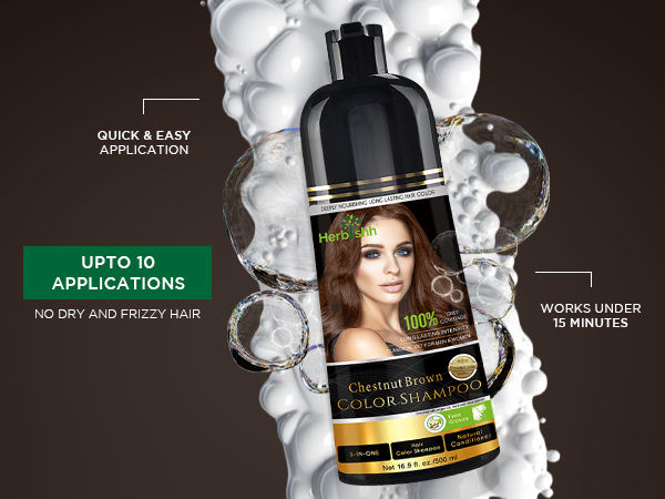 Chestnut Brown Hair Color Shampoo for grey hair 