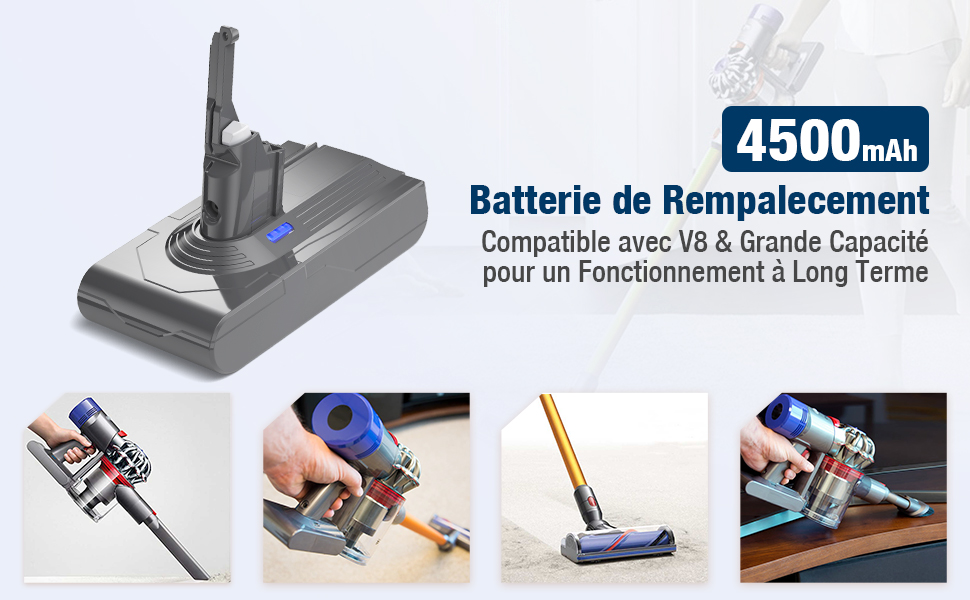 Molisau 4500mAh 21,6V Batterie de Remplacement LiION pour Dyson V8 Compatible avec Compatible