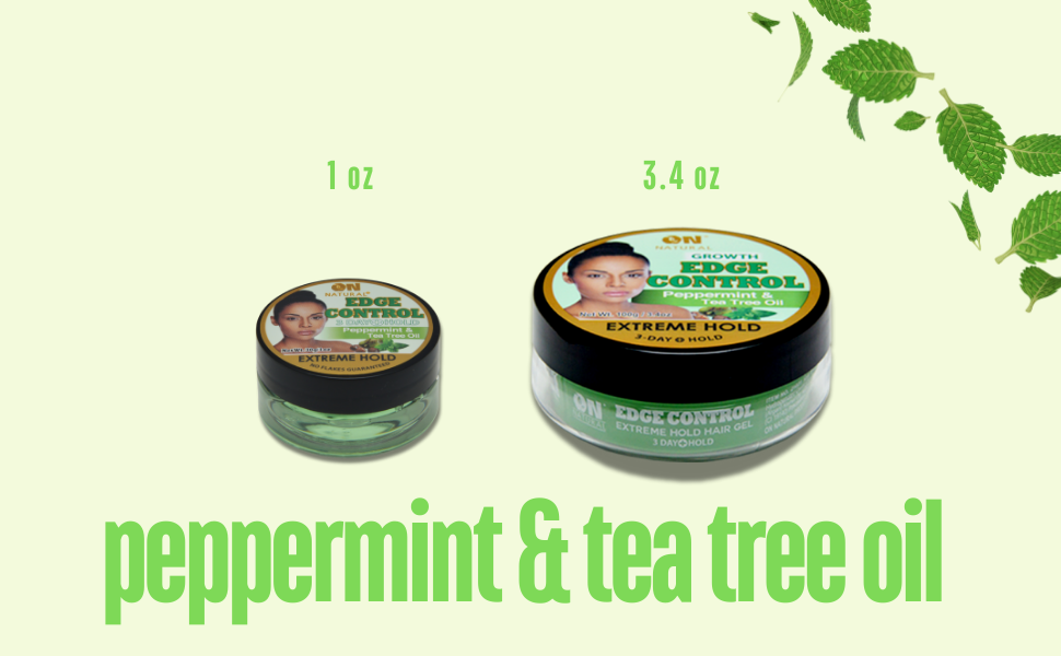 extreme 3-day hold edge control gel, peppermint & tea tree oil