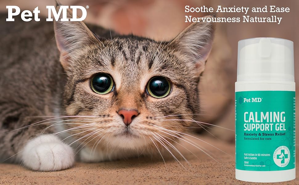 Pet MD Calming Support Gel for Cats Cat Anxiety Relief Anti Stress