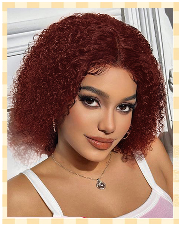 reddish brown deep wave lace front wigs human hair