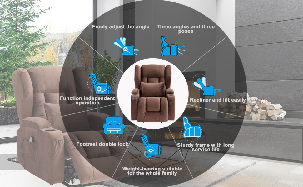 BINGTOO Power Lift Recliner Chair with Massage and Heat