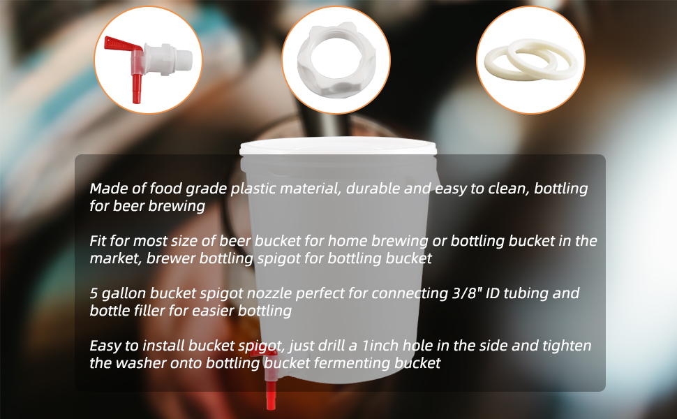 2 PACK Plastic Bottling Bucket Spigot tap faucet for