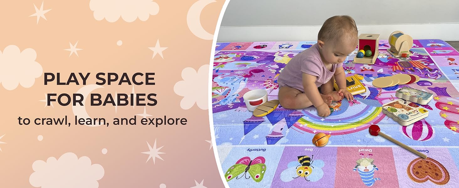QUOKKA Baby Play Mat for Floor - Super Soft Plush Surface ABC Playmat for Toddlers & Infants