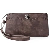 CLUCI Womens Wallet Large Capacity Leather Wristlet Clutch Zipper Purse Slim Ladies Travel Credit...