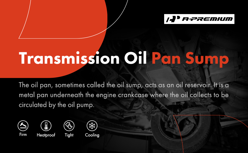 APremium Transmission Oil Pan with Drain Plug Compatible