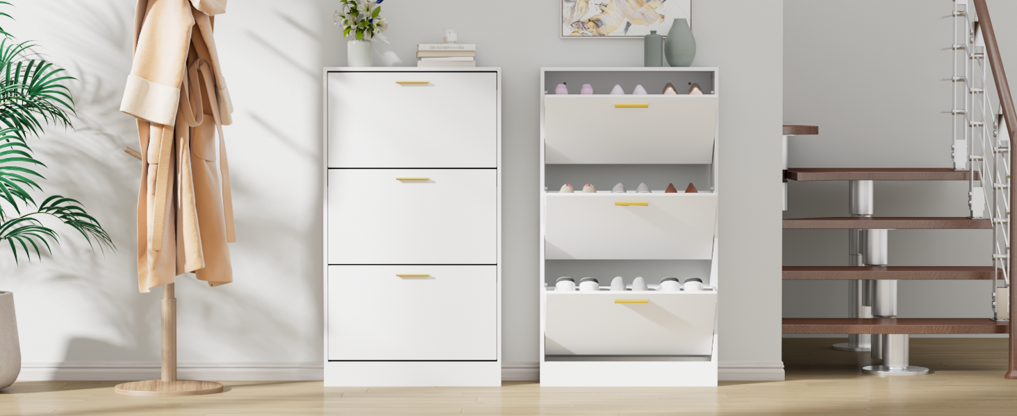 JOZZBY Shoe for Entryway Slim, White Shoe