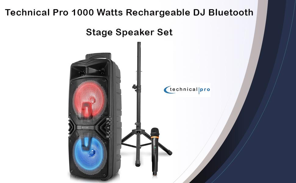 Technical Pro 1000 Watts Rechargeable DJ Bluetooth Stage