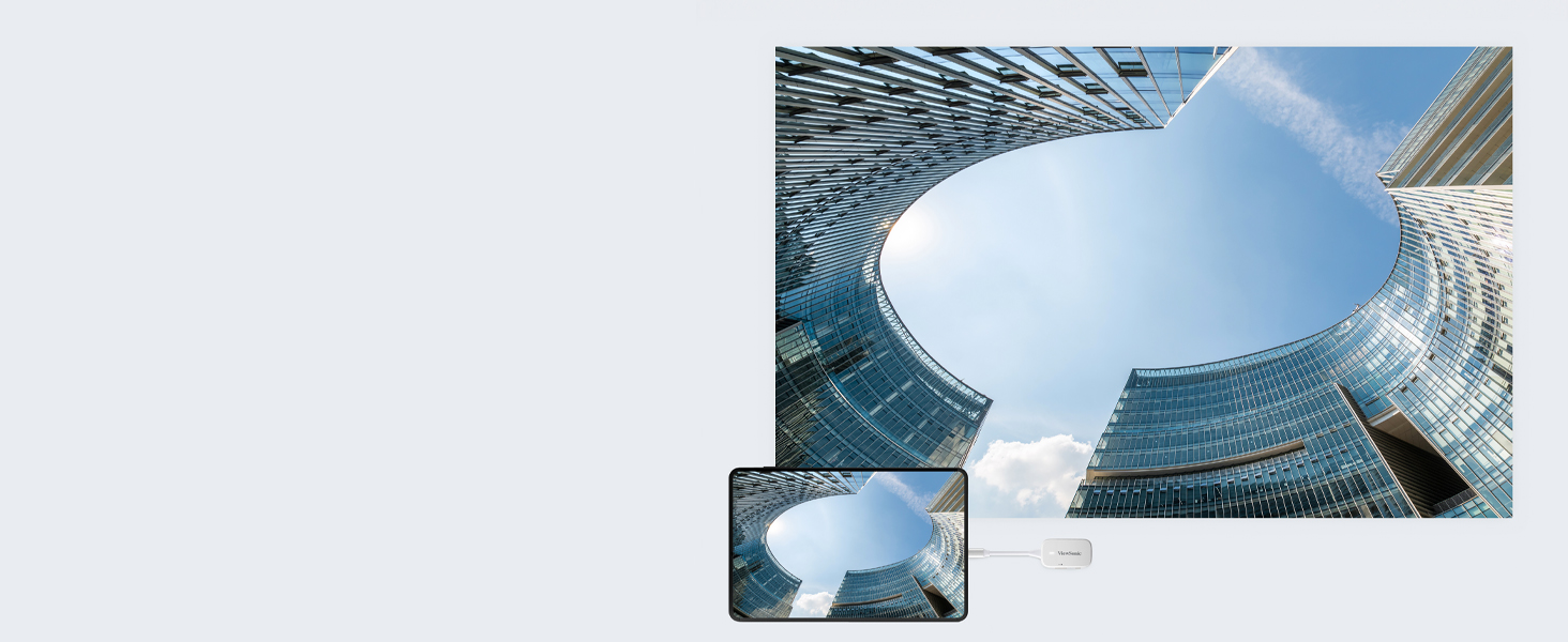 ViewSonic PJ-WPD-700 Wireless Screen Casting Kit with 1080p Full HD Support, USB-C, and HDMI inputs for Plug-and-Play Functionality. Smooth Playback