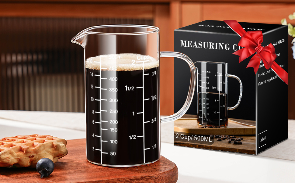 Amazon.com: PARACITY 2 Cup Glass Measuring Cup, Liquid