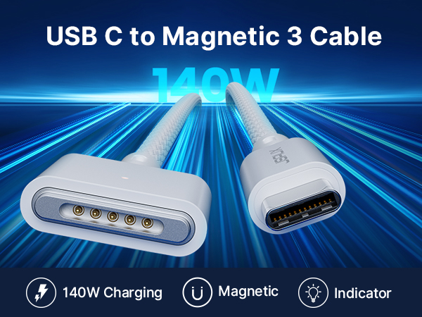 MacBookアクセサリー 140W USB-C Adapter USB-C MagSafe 3 Cable Amazon.com: PonJel 140W USB-C to Magnetic 3 Charging Cable
