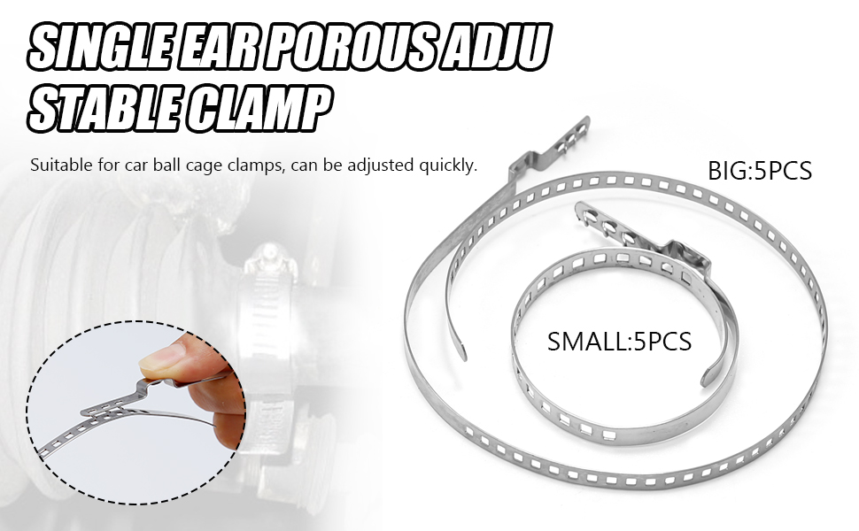 Universal Adjustable AXLE CV Joint Boot Crimp Clamp Kit, 10Pcs