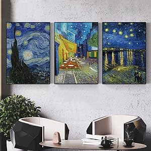 Amazon.com: ARTFEB 3 Piece Canvas Wall Art,Classic Van Gogh