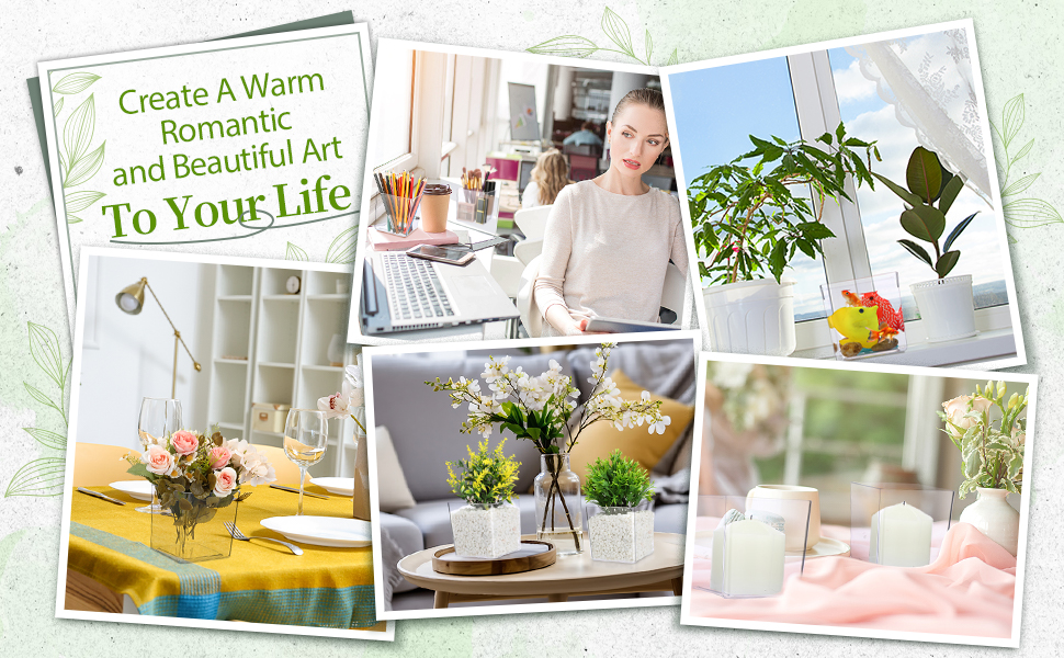 Tioncy 24 Pcs Cube Clear Flower Vase 4''... 14 4