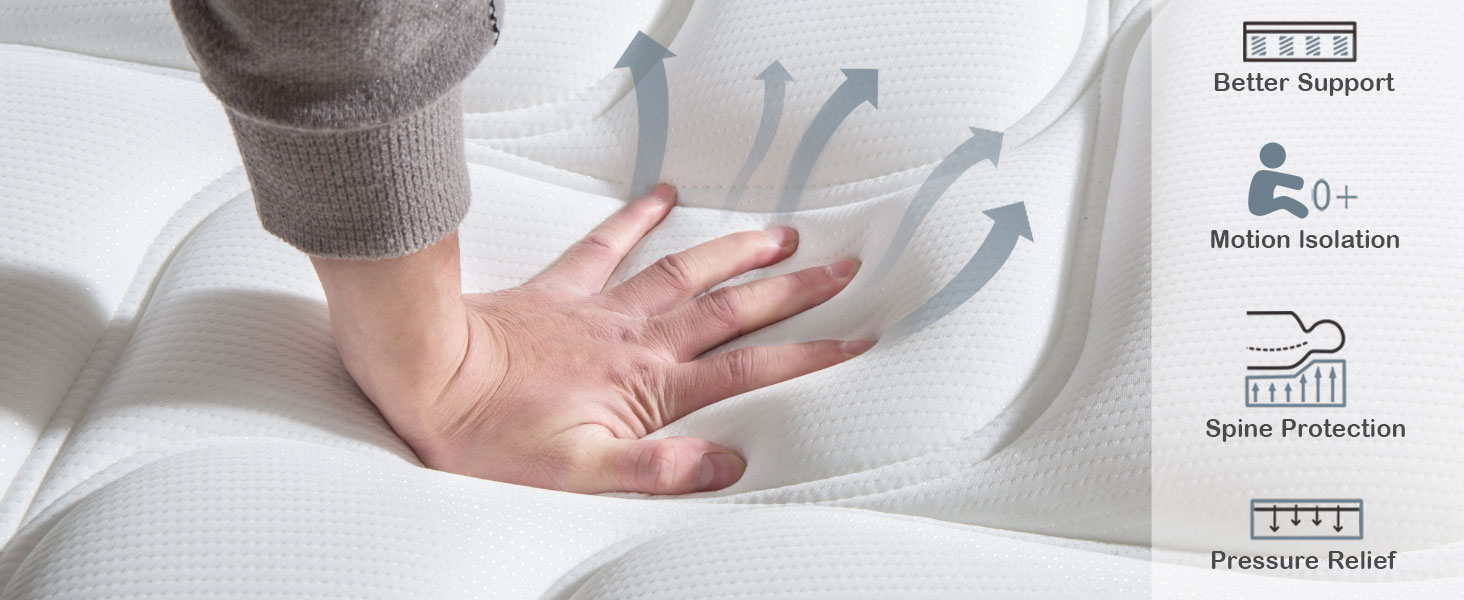 Deegari Matratze Memory-Schaum und Federkern Hybridmatratze Bett in einer Box mittelfest