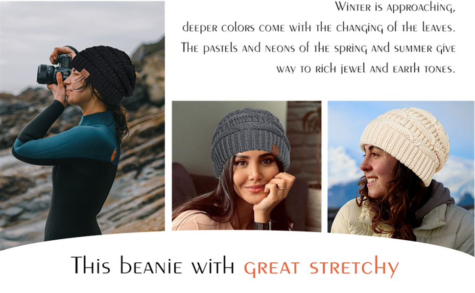 slouchy beanie in winter