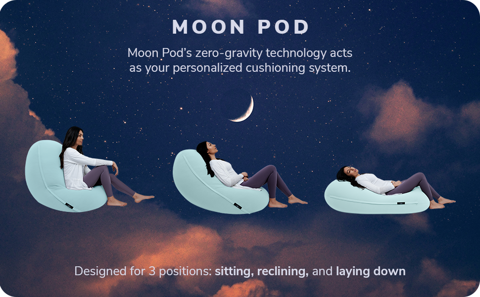 Moon Pod Adult Beanbag Chair, Blue The ZeroGravity Bean