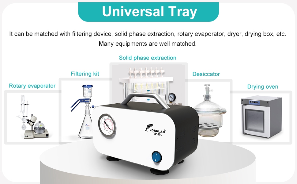 JOANLAB Laboratory Vacuum Filtration Pump Oilless Vacuum Diaphragm Pump