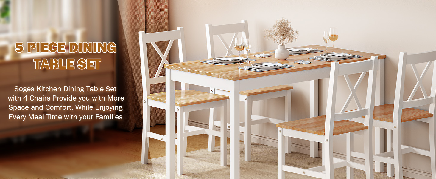 sogesfurniture Breakfast Table Set for Set for 4