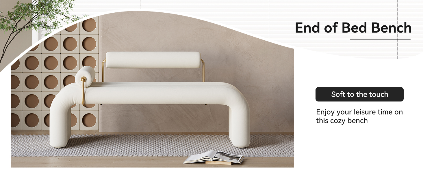 Large Rectangular Upholstered Tufted Linen Fabric Ottoman Bench