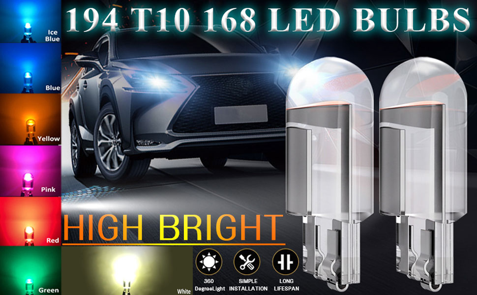 LETINGFAR 194 LED Bulb Dash Instrument Lights Bulbs with T10 194 168 Twist Lock
