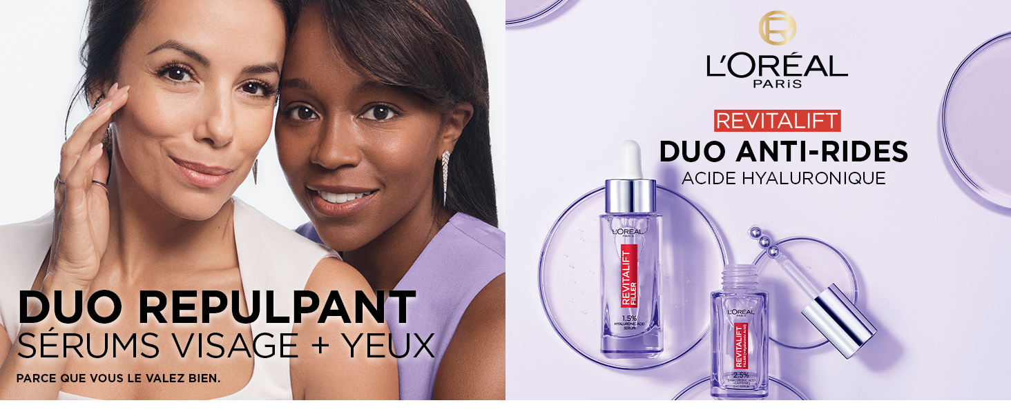 duo sérum anti-rides acide hyaluronique l'oréal paris revitalift filler