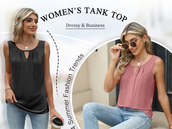 PITIKAI Womens Summer Flowy Tank Tops Sleeveless Business