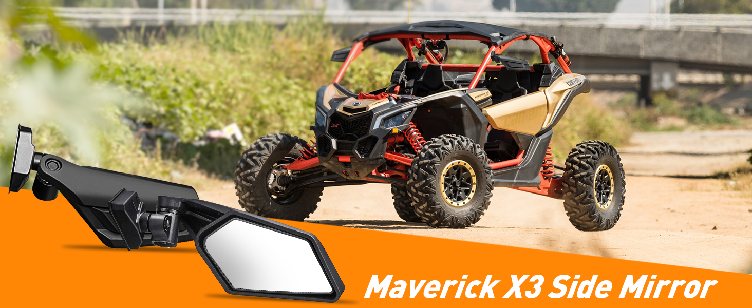 QUICKWOLF Maverick X3 Side Mirrors Upgrade 360 Degree Adjustable, X3 Side Mirrors