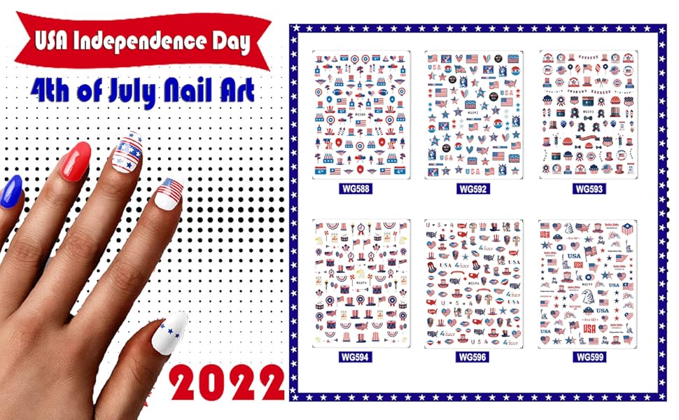 4th of July Nail Stickers