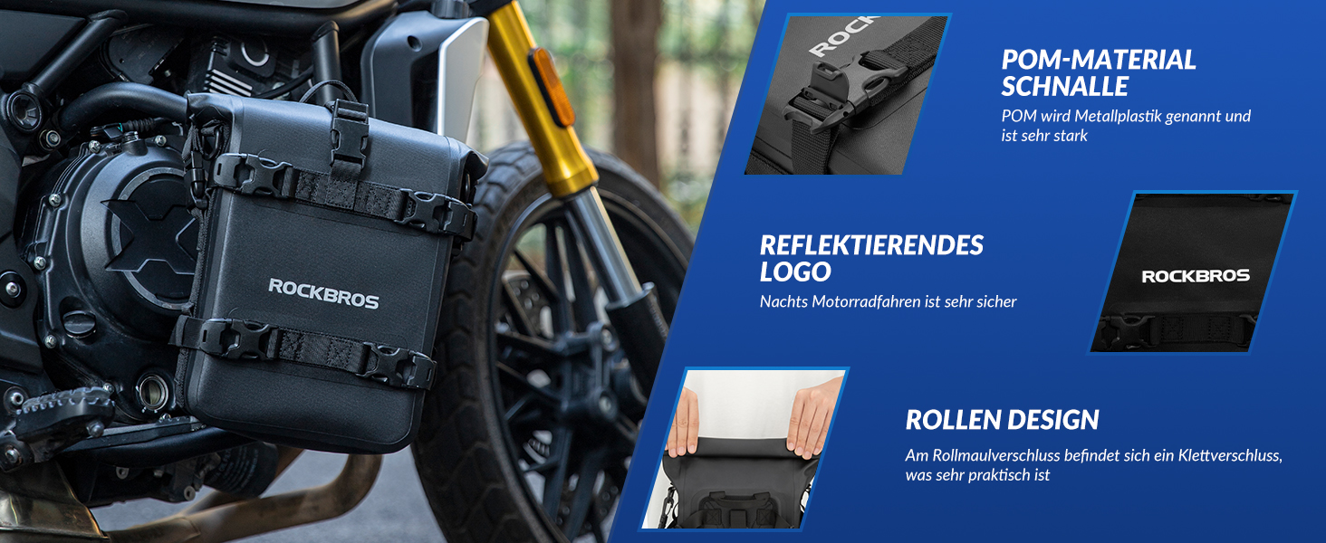 ROCKBROS Borsa da moto Borsa laterale Impermeabile circa 5L Borsa da sella per moto_voghion.com