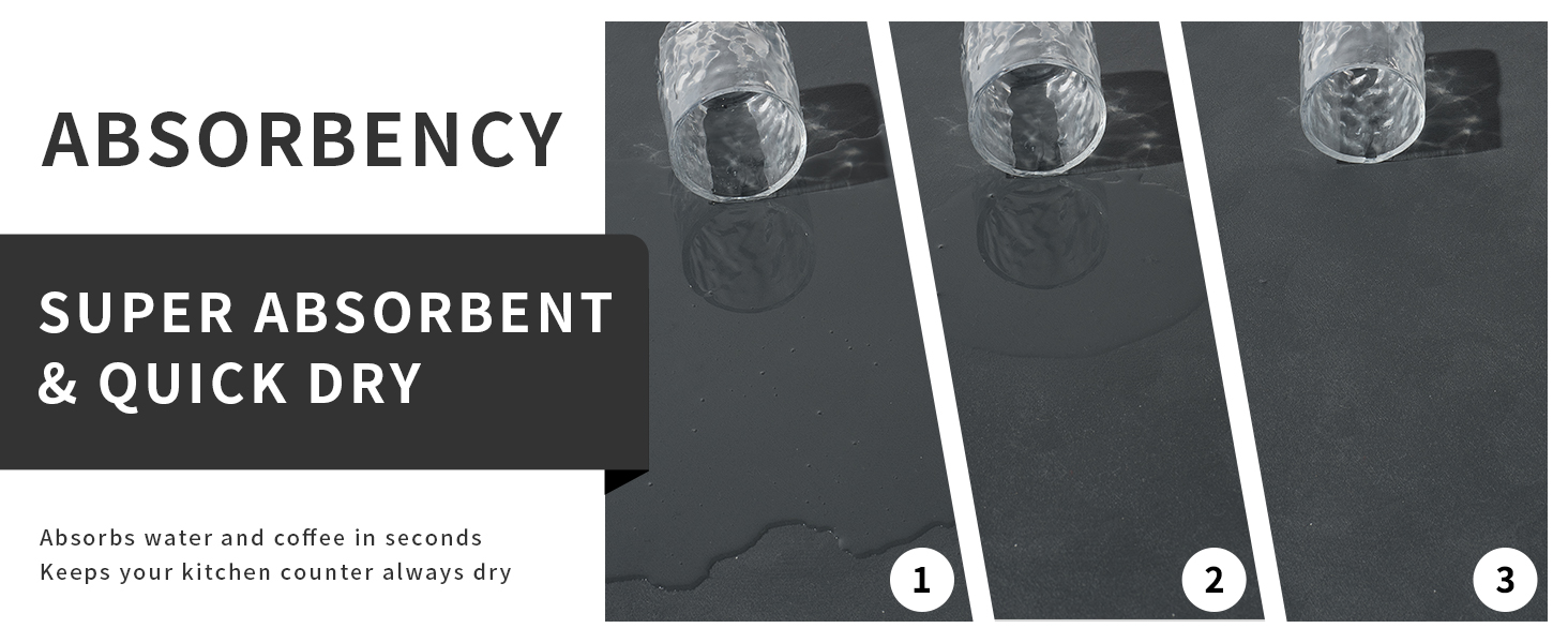 Dish Drying MatKitchen Counter Water Absorbing Drying MatRubber