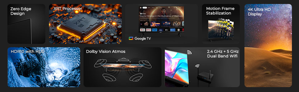 Wobble QLED, QLED TV, Dolby Vision, Dolby Atmos, Dual band wifi, tv
