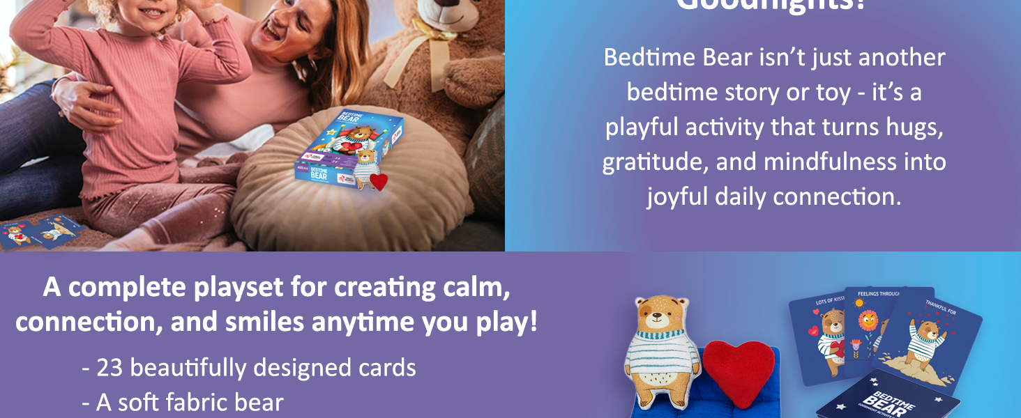 Social Emotional Learning activities for kids 3, 4, 5,6,7 years old- box plush bear, heart, cards