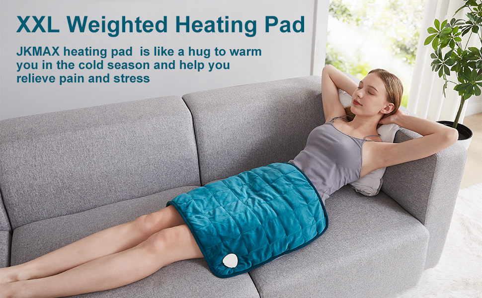 JKMAX Electric Weighted Heating Pad for Back Pain Relief