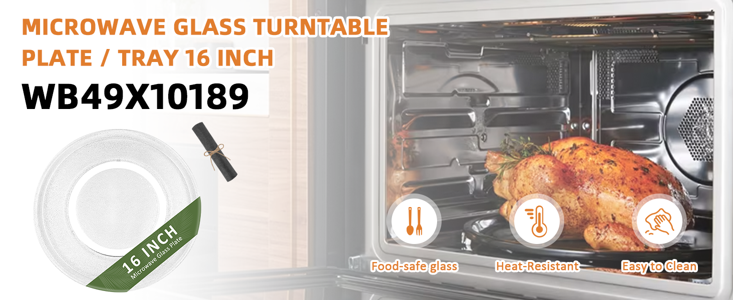 Microwave Glass Plate 16 inch WB27X43590 WB49X10166 Glass