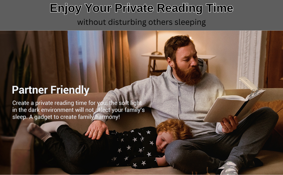 Rechargeable Booklight for Reading at Night Clip on LED Book for Kids