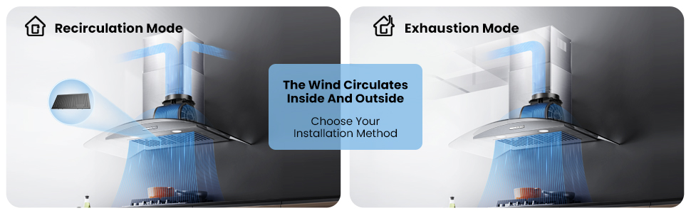 Range Hood with 450 CFM 3 Speed Exhaust Fan