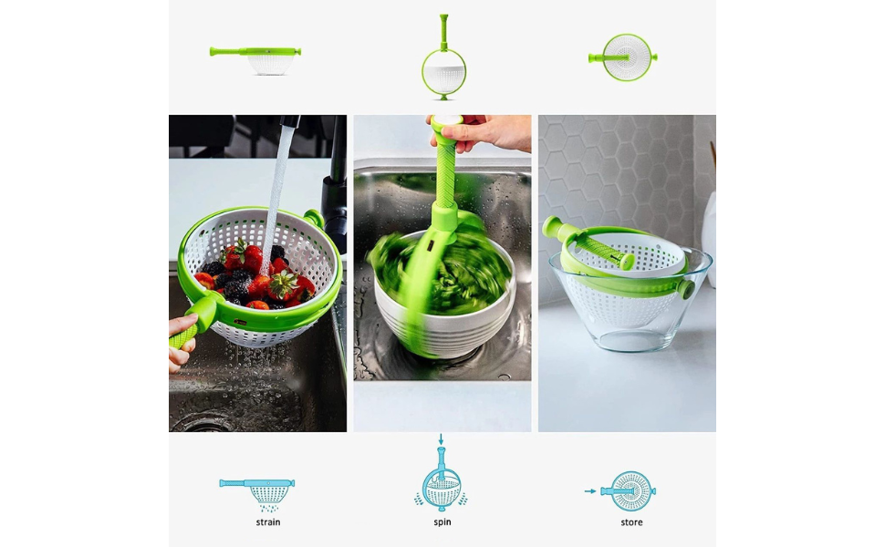 Collapsible Salad Spinner, Colander Spinner, Lettuce