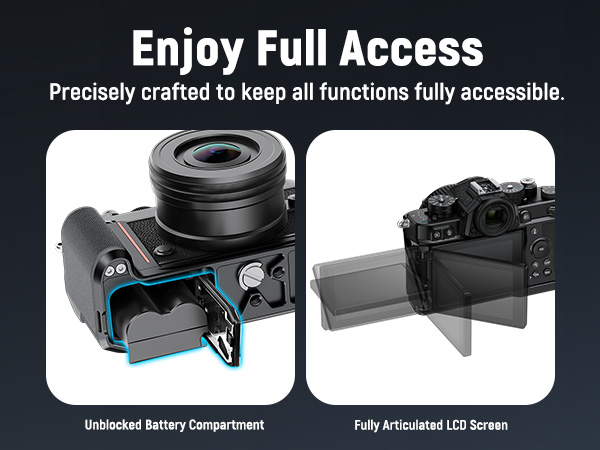 Vintage-style camera grip for Nikon Zf with Arca base