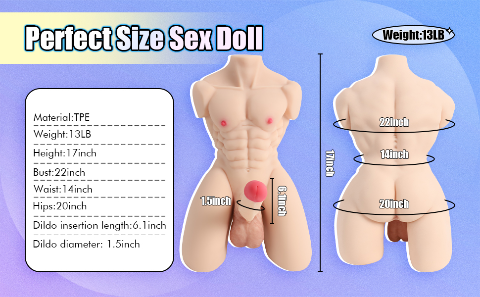 Male Sex Doll For women Shemale Torso Sex Doll with Realistic Dildo full size sex doll for men