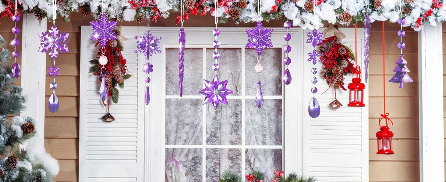 Christmas crystal pendant set of 22