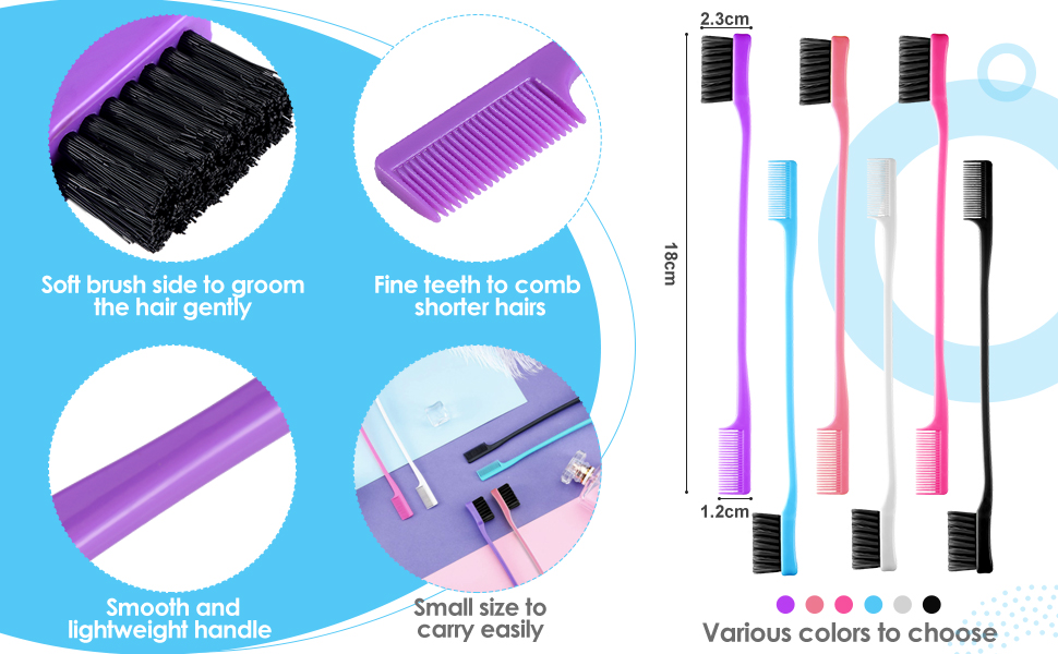 12 Pieces Hair Edge Brushes Double Sided Edge Brushes
