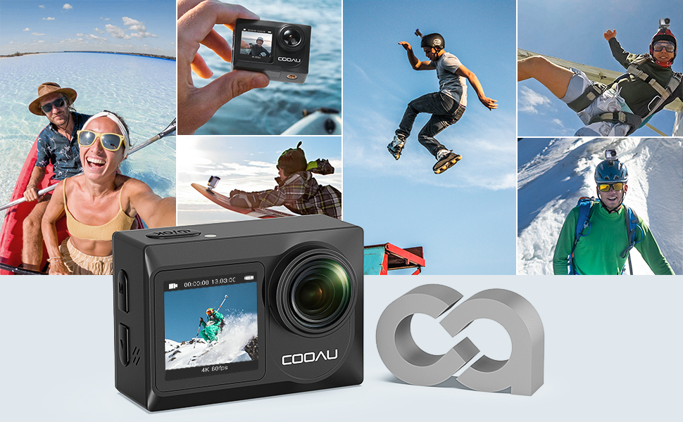 COOAU Action Cam Nativo 4K 60fps 20MP Touch Screen WiFi videocamera