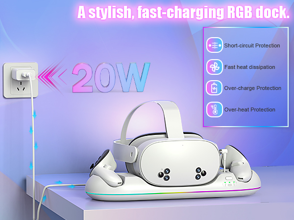 CQ3．ＤC Amazon.com: Magnetic Charging Dock for Meta Quest 3S/3/2-20W