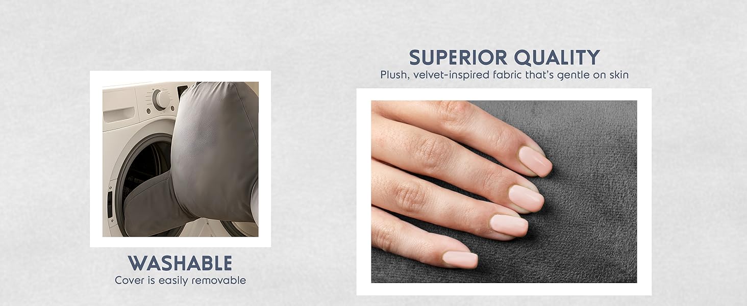 Cover is easily removable for washing and features superior quality fabric