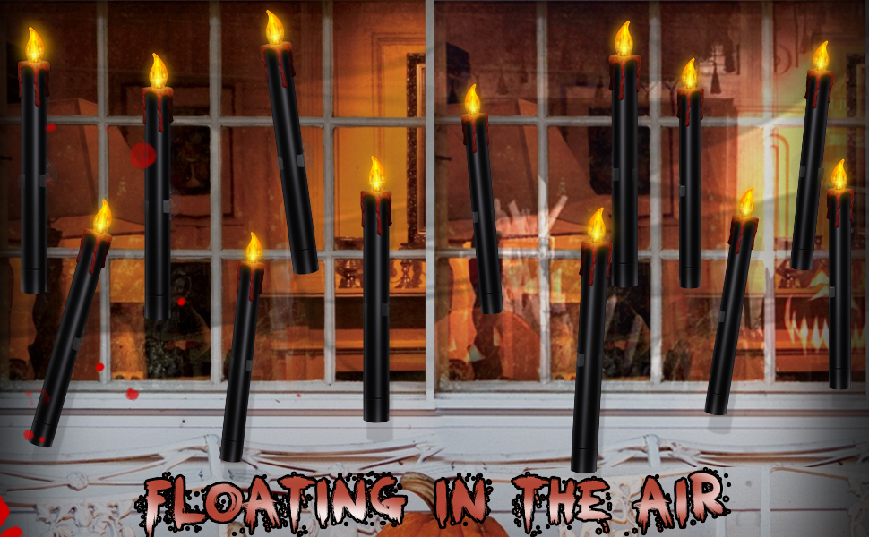 6 Pack Black Flameless Candles Halloween Light Bleeding LED