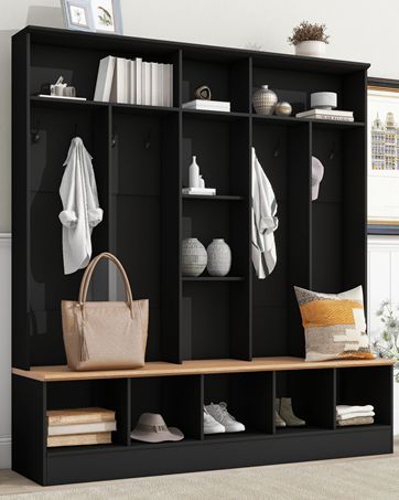 shoe bench with coat rack