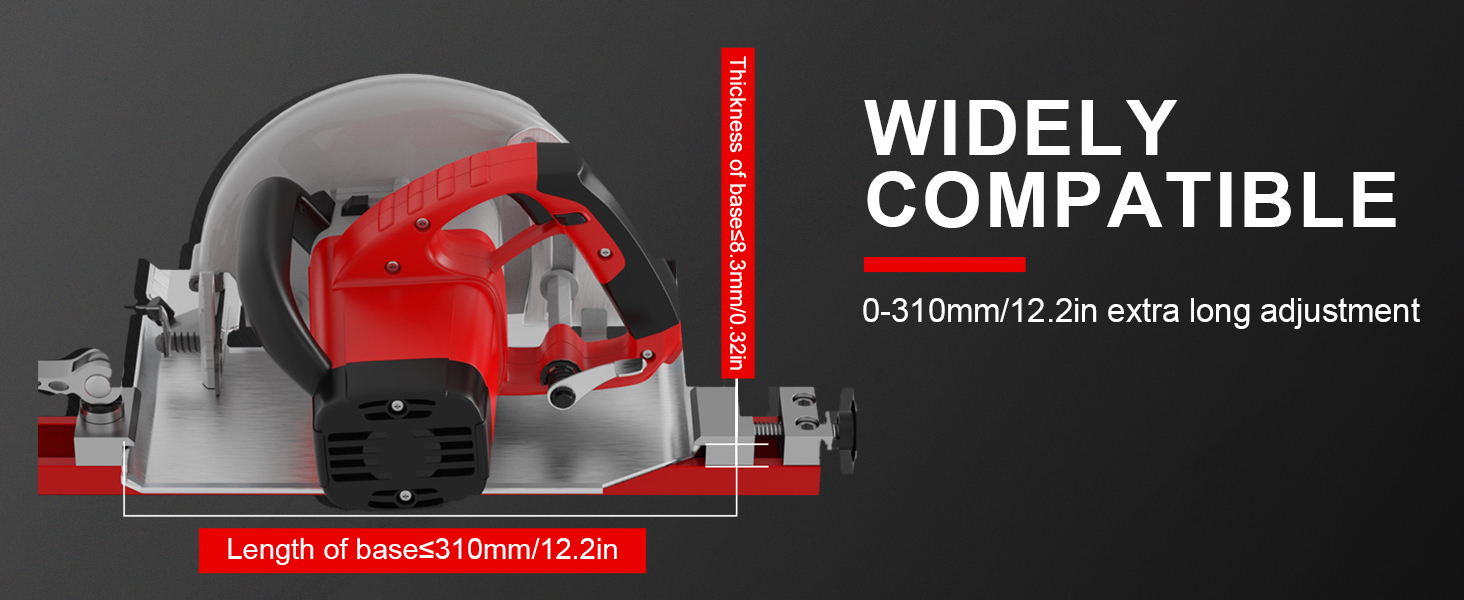 Circular Saw Guide Rail Fits 12" Saw Base, Aluminum Adjustable Cutting Machine Base Guide for Woodworking, Electric Circular Guide Specially Designed for Precision Cutting and Milling Tasks 13 IMeanTop circular saw guide rail wide compatibility