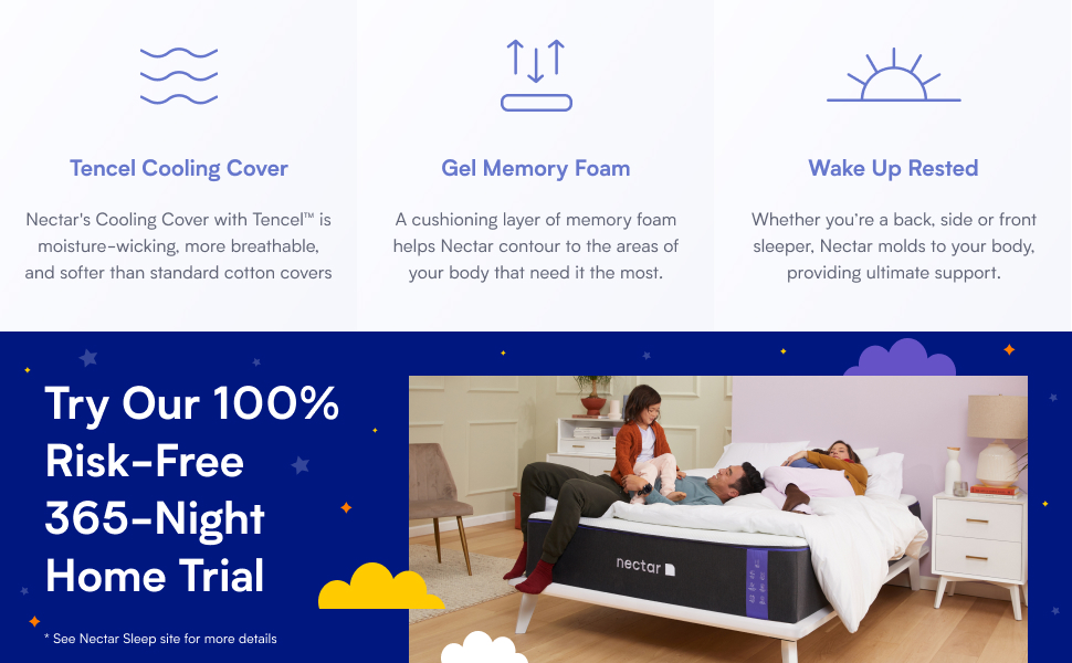 Nectar Premier King Mattress 13" Medium Firm Gel Memory Foam Mattress 5 Layers